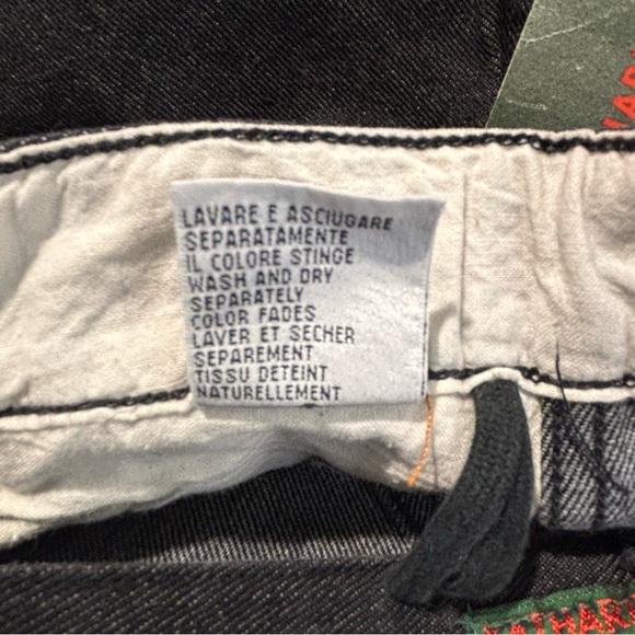 KATHARINE HAMNET Sz 28 KHD Pant Black Barrel Style Jeans Made in Italy NEW - Picture 9 of 9